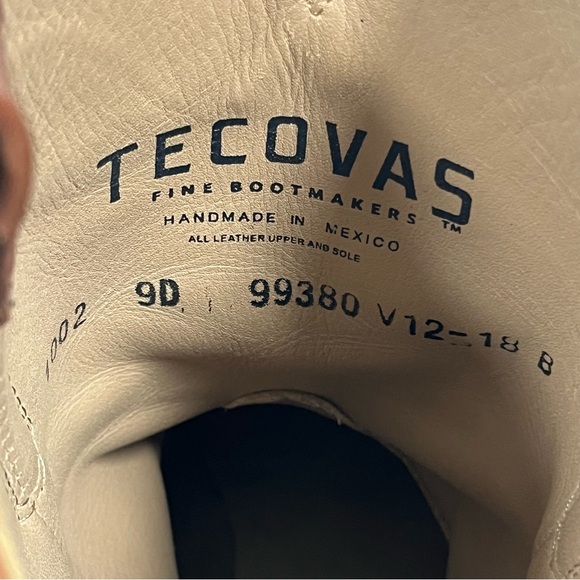 TECOVAS THE EARL GOAT Roper Leather Men's Size 9D Brown Western Handmade Cowboy - Picture 7 of 12